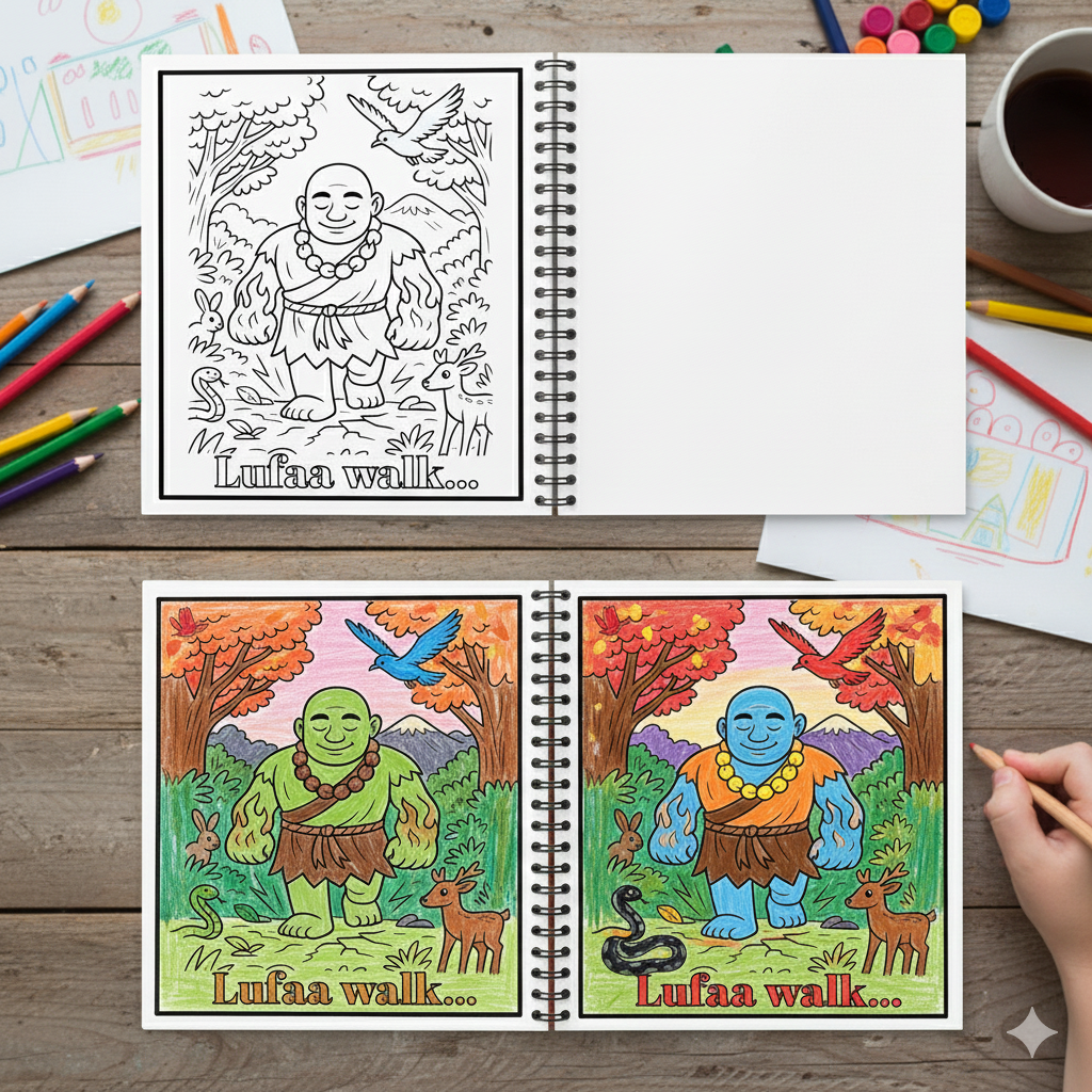 Powerful Lufaa Colouring Book